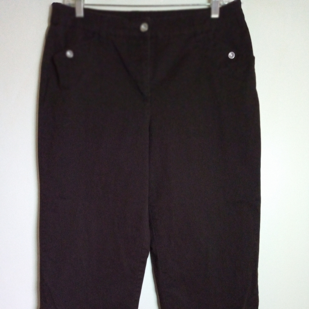 Karen Scott cropped brown pants women's size 10